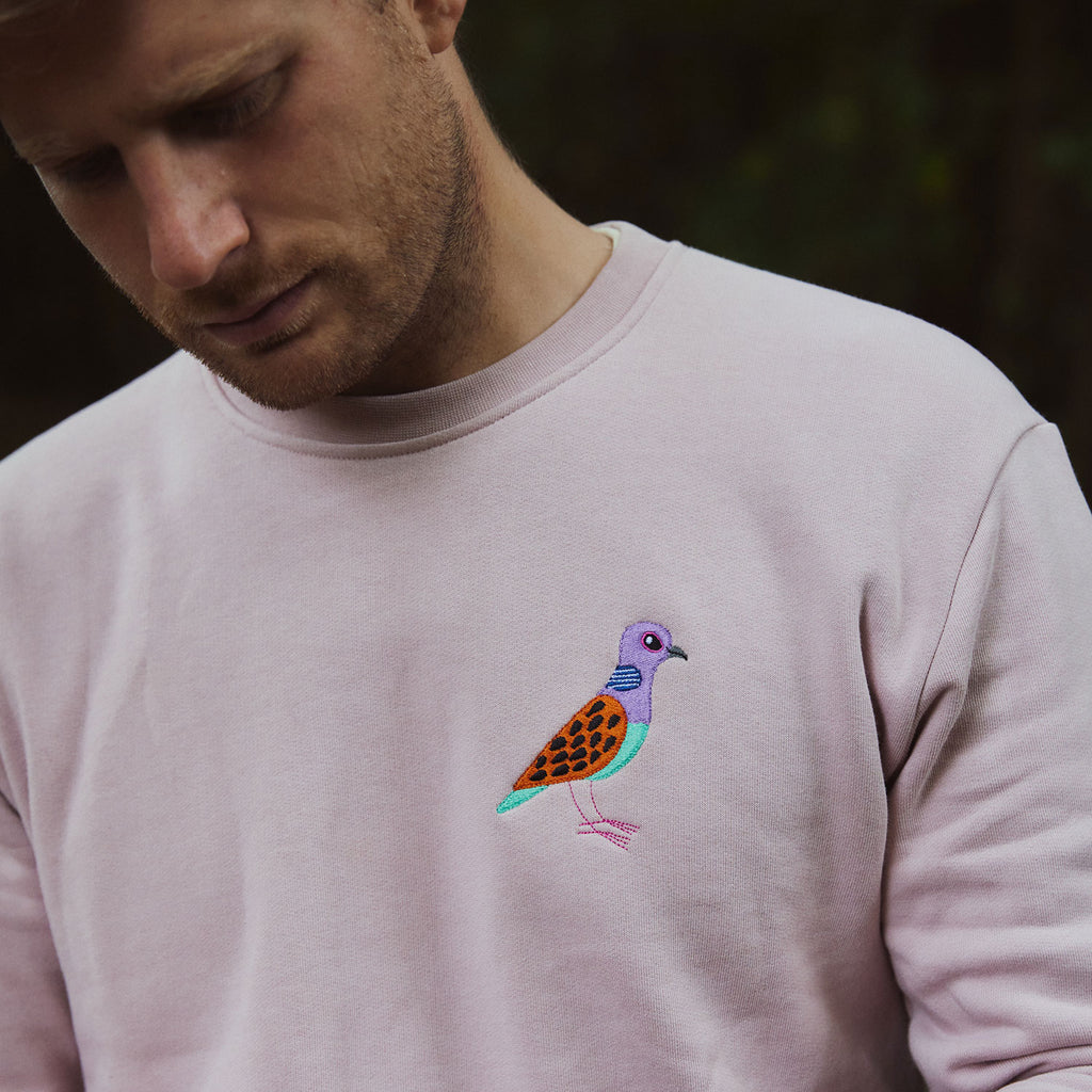 Matt Sewell Silverstick Turtle Dove Men Organic Cotton Sweat Lilac