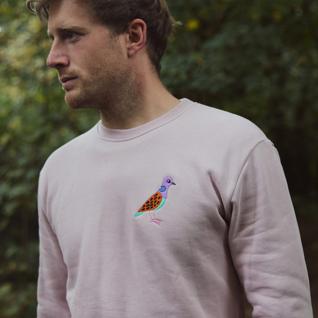 Matt Sewell Silverstick Turtle Dove Men Organic Cotton Sweat Lilac