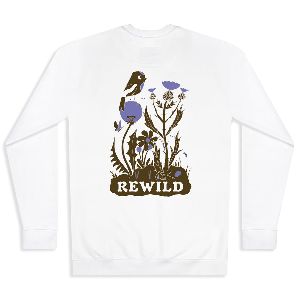 matt sewell + silverstick womens organic cotton rewild white sweat back