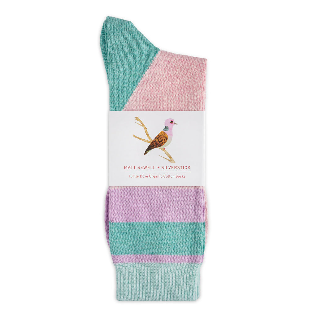Matt Sewell Silverstick Organic Cotton Turtle Dove Bird Sock Web Front