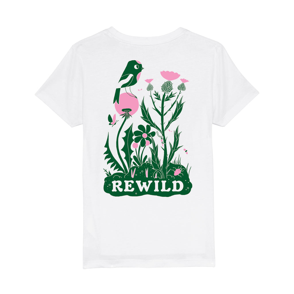 matt sewell + silverstick childrens organic cotton rewild white tee back