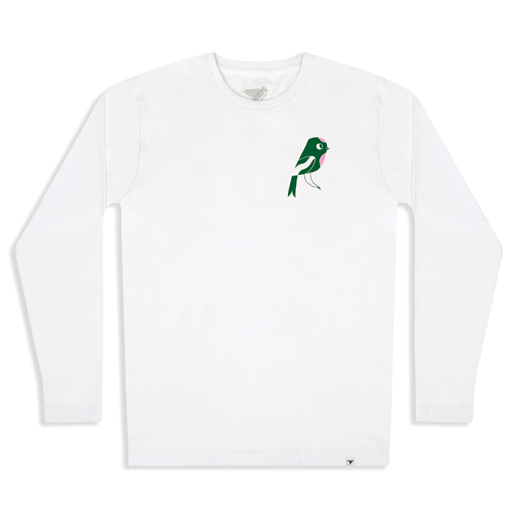 Silverstick womens matt sewell rewild organic cotton long sleeve tee white front