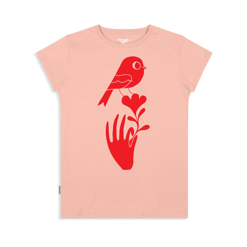 matt sewell + silverstick womens organic cotton tee harmony antique pink front