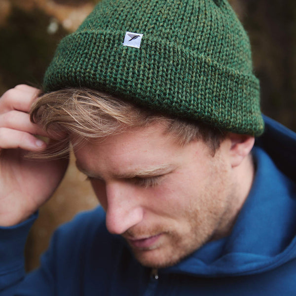 Silverstick British Wool Beanie Hat Drift Celtic Green