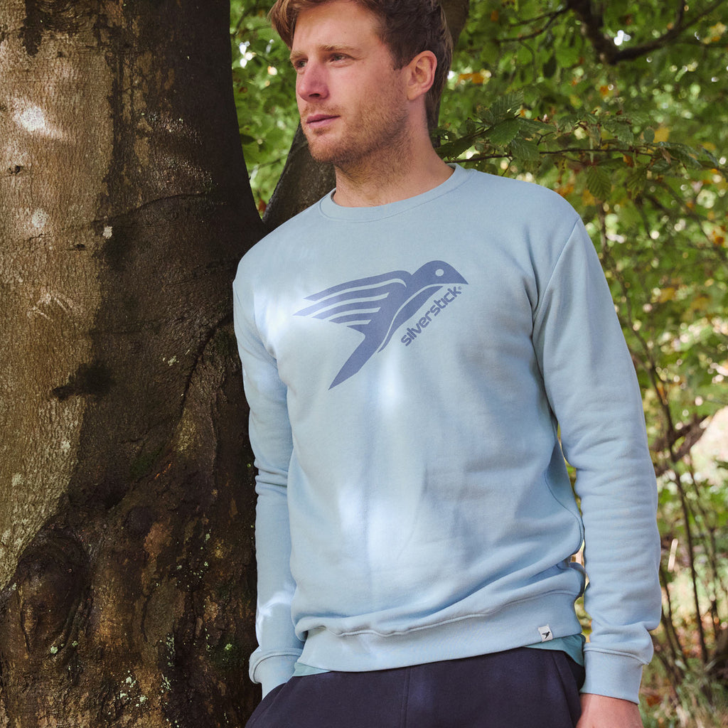 Silverstick Mens Organic Cotton Logo Sweat Winter Sky Tree