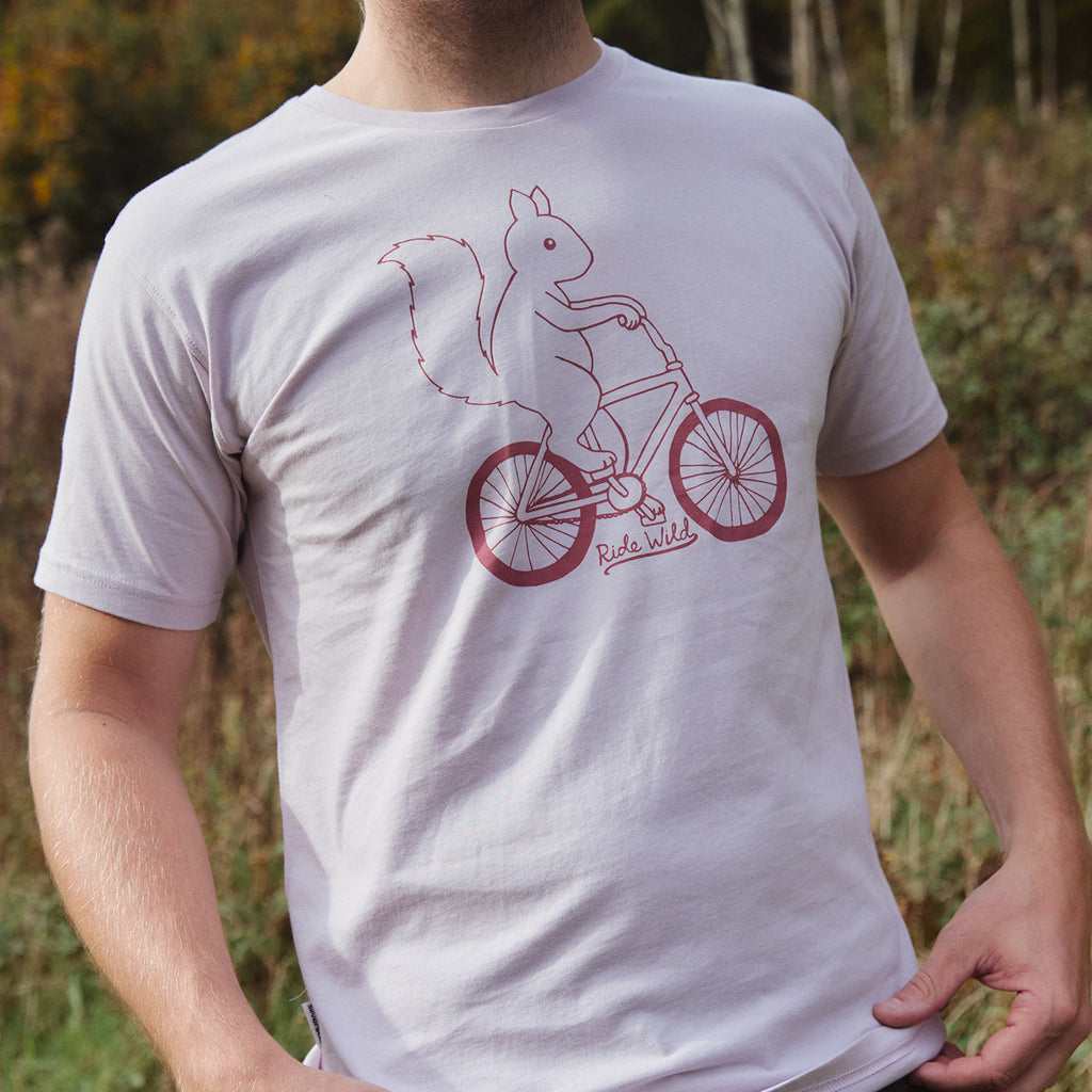 silverstick mens organic cotton t shirt ride wild pale lilac front