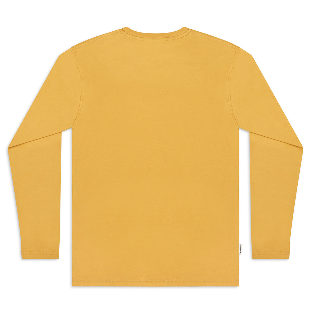 Silverstick Mens Blank Organic Cotton Long Sleeve T Shirt Maize Back