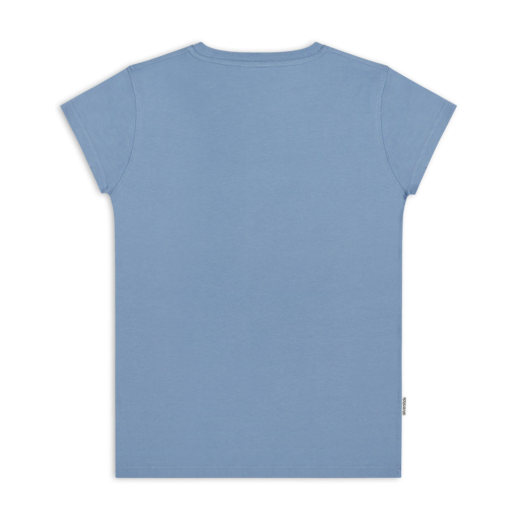 silverstick womens adventure organic cotton t shirt faded denim back