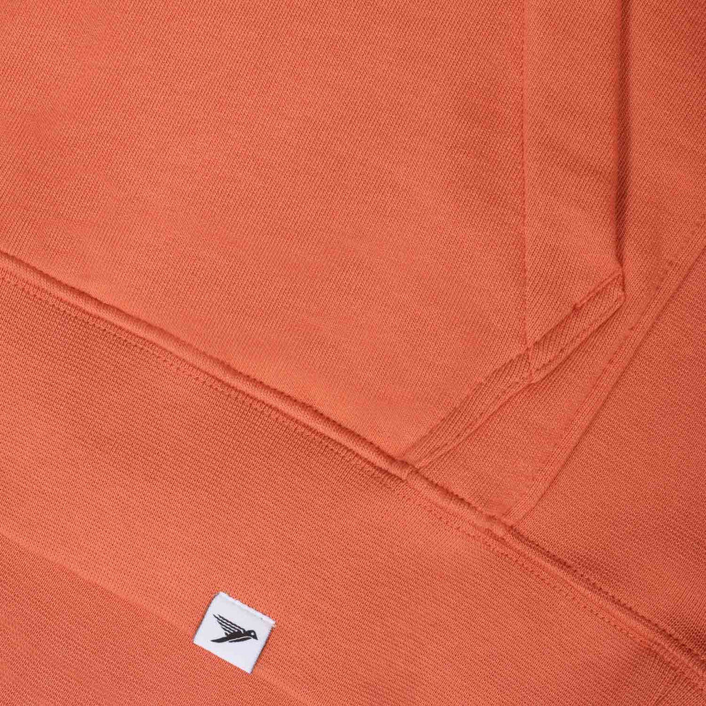 Silverstick Birling Mens Organic Cotton Quarter Zip Hoodie Orange Rust Front Web 1500