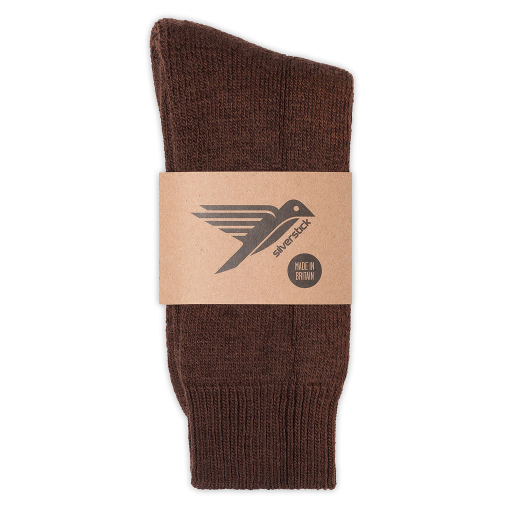 Silverstick Natural Wool British Hiking Sock Brown