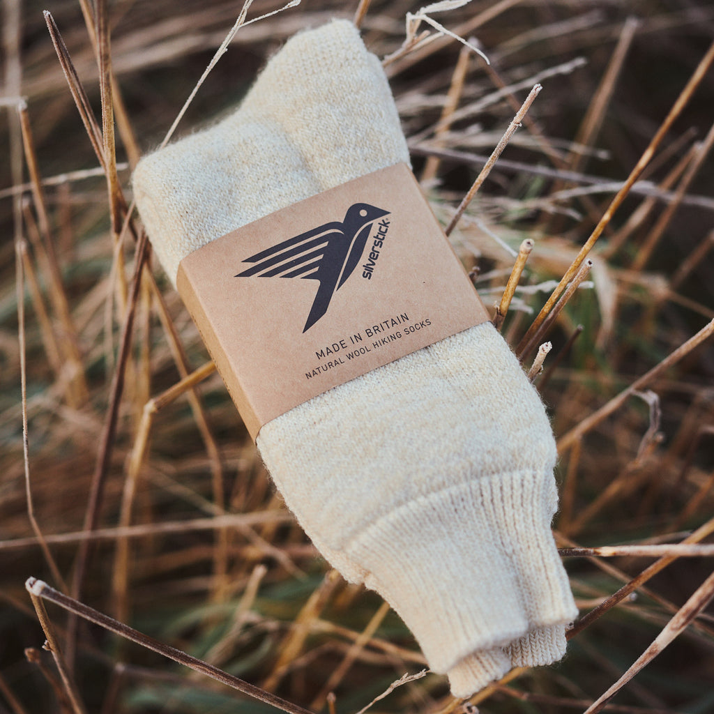 Silverstick Natural Wool British Hiking Sock Sand Marl Sleeve