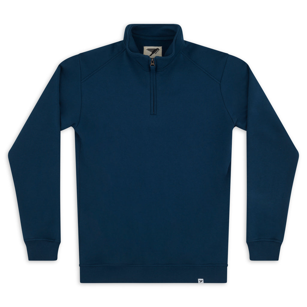 Silverstick Mens Nevis Organic Cotton Quarter Zip Sweat Majolica Blue Front