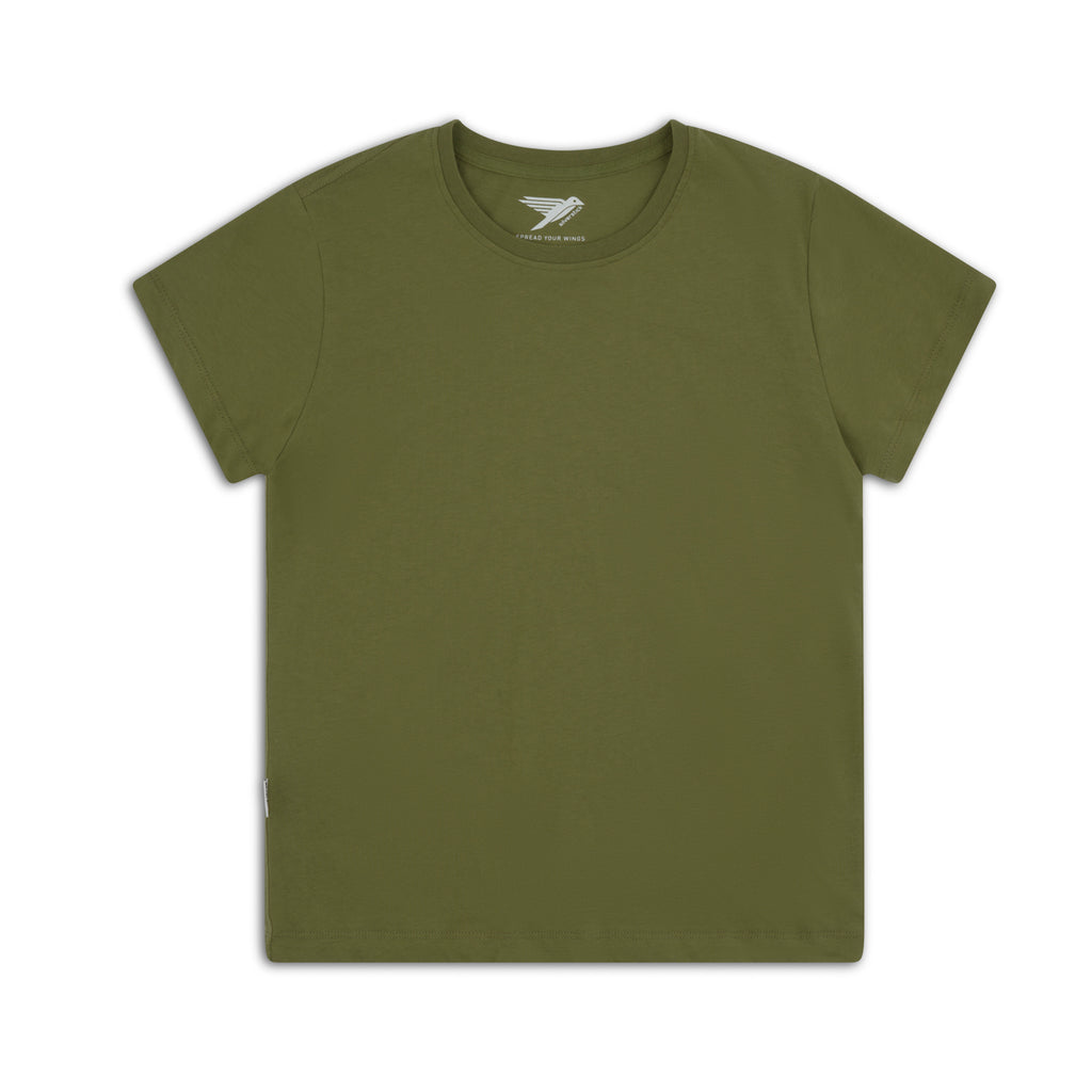 silverstick womens wilda organic cotton short sleeve t-shirt sage green front