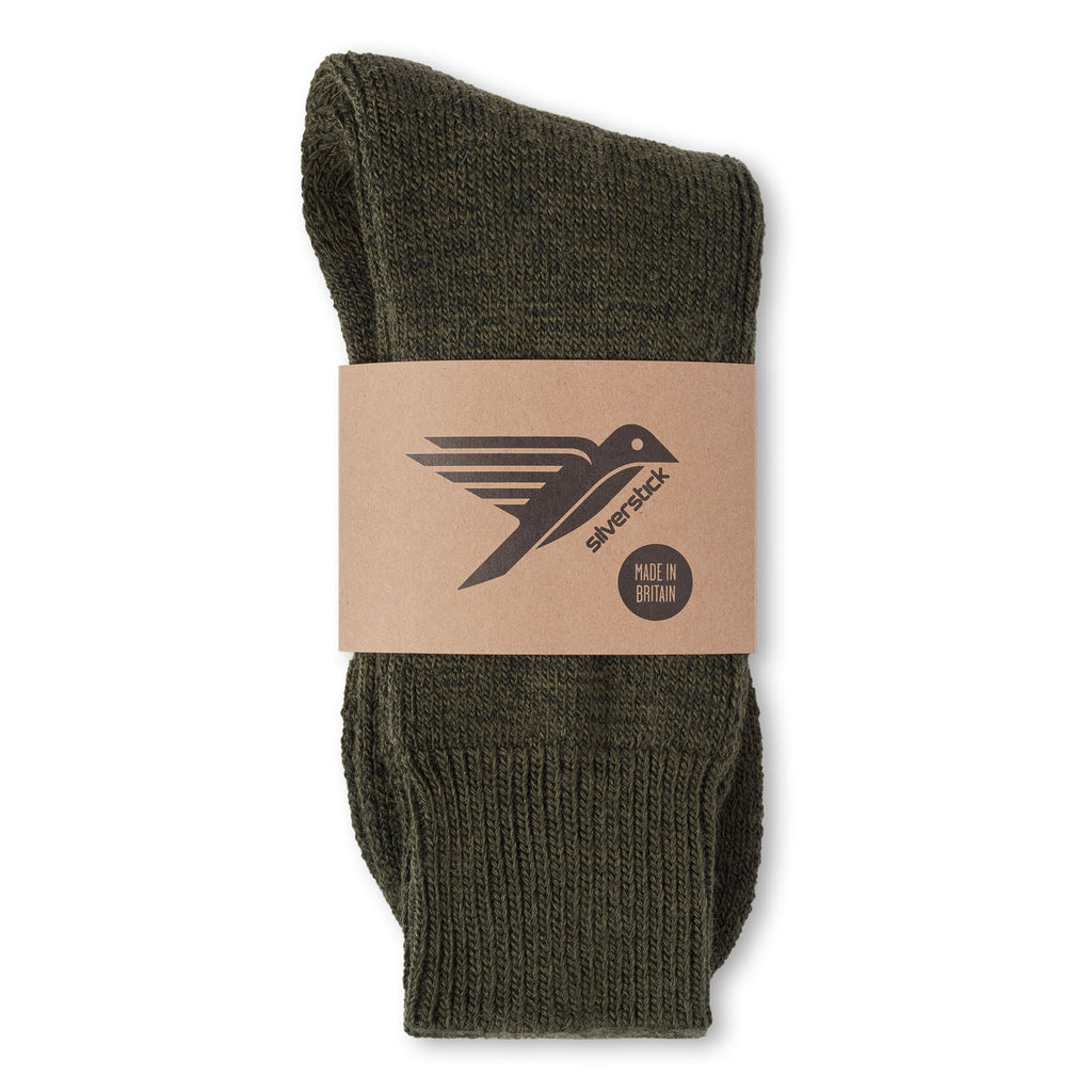 Silverstick Natural Wool British Hiking Sock Olive