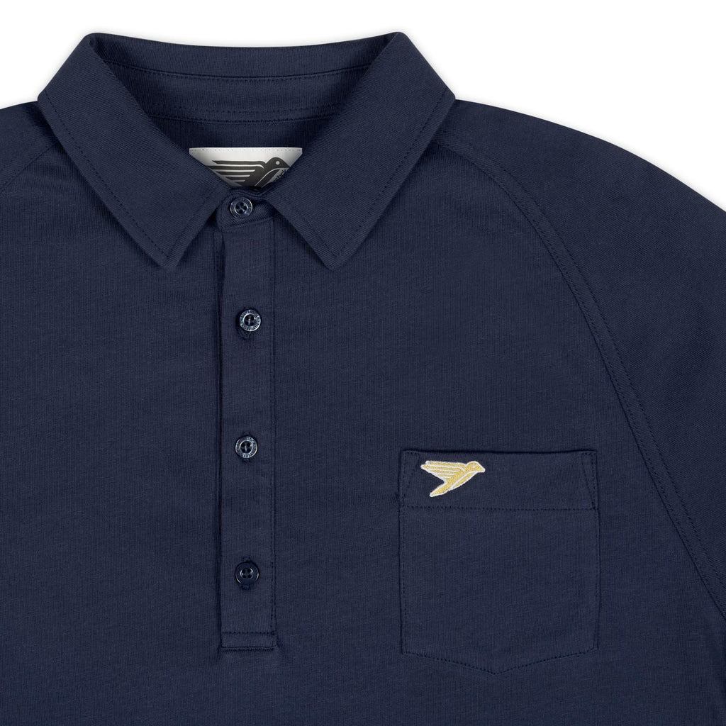 silverstick mens organic cotton lopez polo shirt navy close up