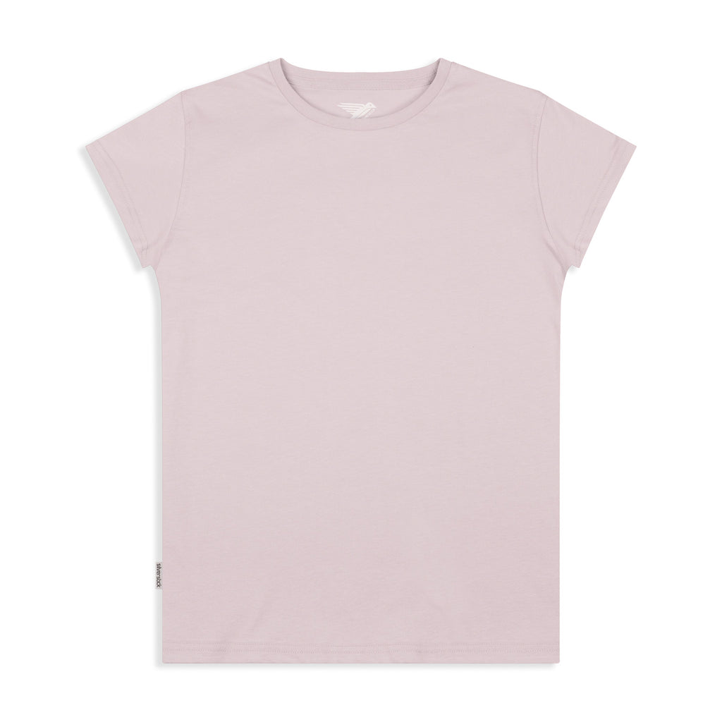 silverstick womens adventure organic cotton t shirt pale lilac front