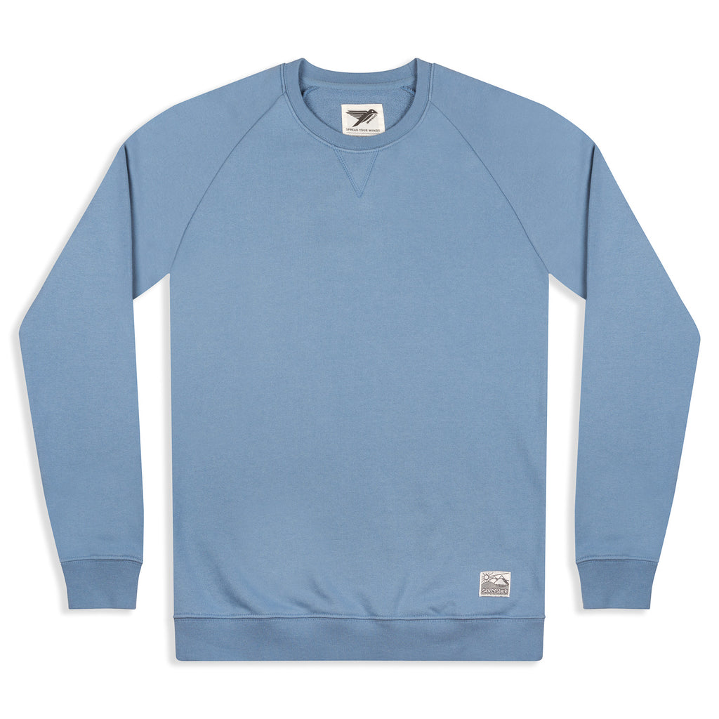 silverstick mens organic cotton hoodie nias faded denim front