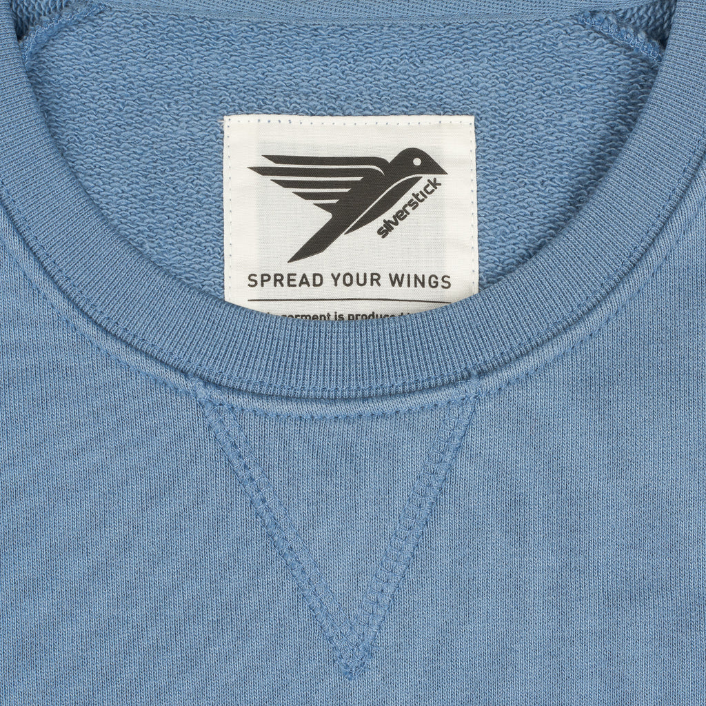 silverstick mens organic cotton hoodie nias faded denim spread your wings