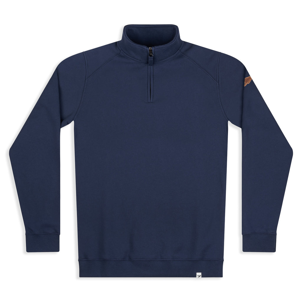 Silverstick Mens Nevis Organic Cotton Quarter Zip Sweat Navy Front