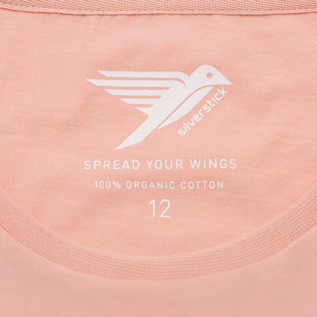 silverstick womens adventure organic cotton t shirt antique pink spread your wings