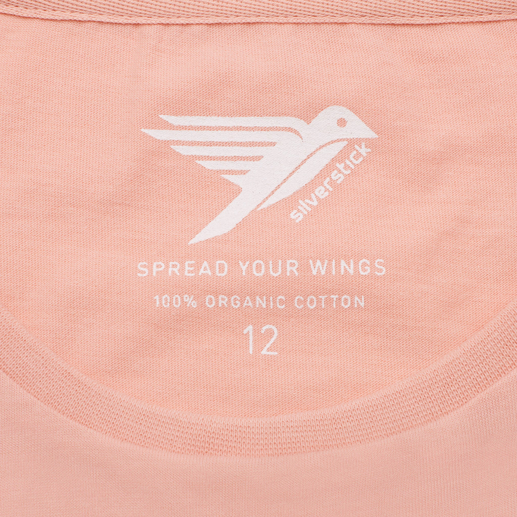 silverstick womens adventure organic cotton t shirt antique pink spread your wings