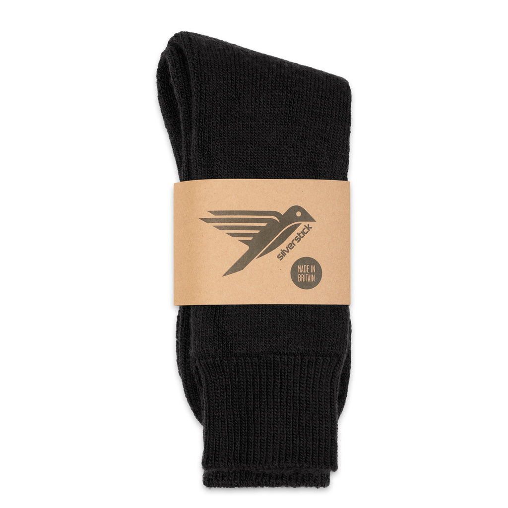 Silverstick Natural Wool British Hiking Sock Black
