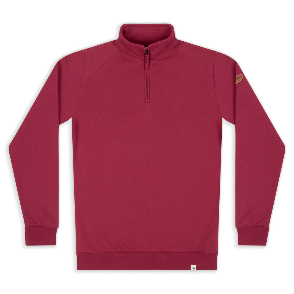 Silverstick Womens Nevis Organic Cotton Quarter Zip Sweat Beaujolais Front