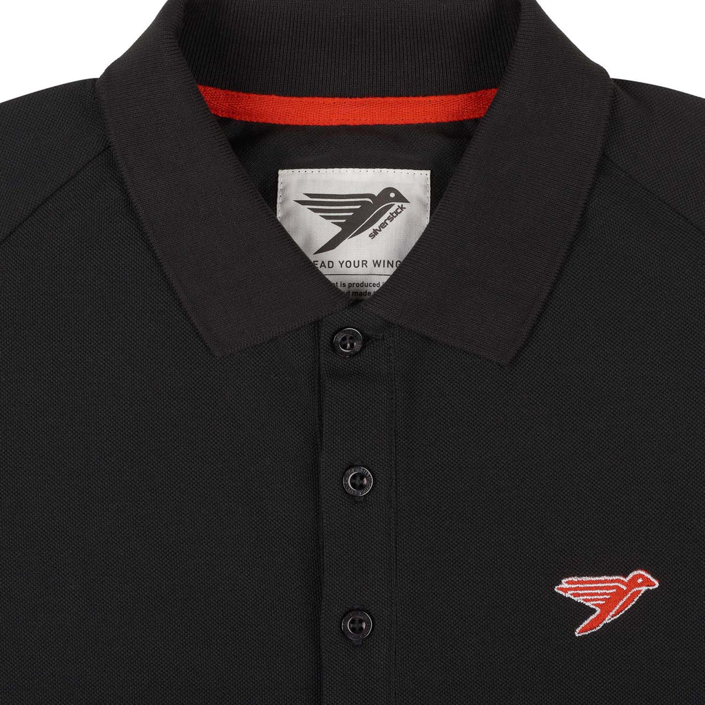 silverstick mens organic cotton greenwood greenwood long sleeve polo shirt charcoal