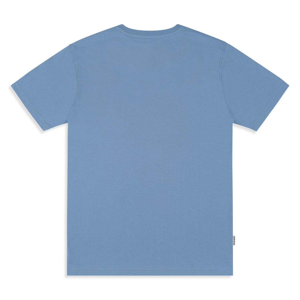 mens adventure organic cotton faded denim t shirt back