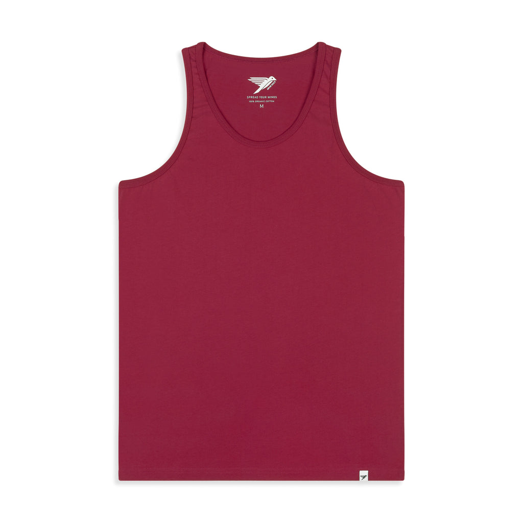 Silverstick Mens Blank Organic Cotton Vest Top Beaujolais front