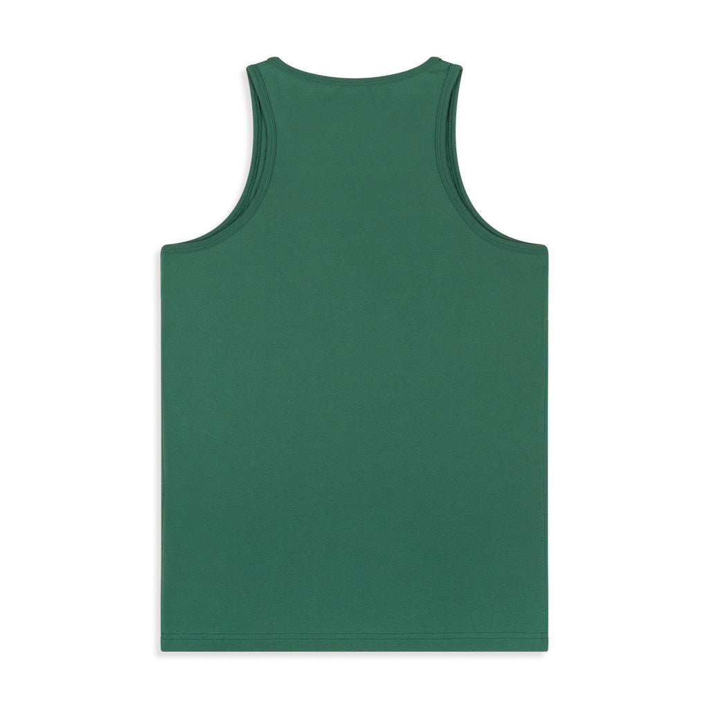 Silverstick Mens Blank Organic Cotton Vest Top Hunter Green Back