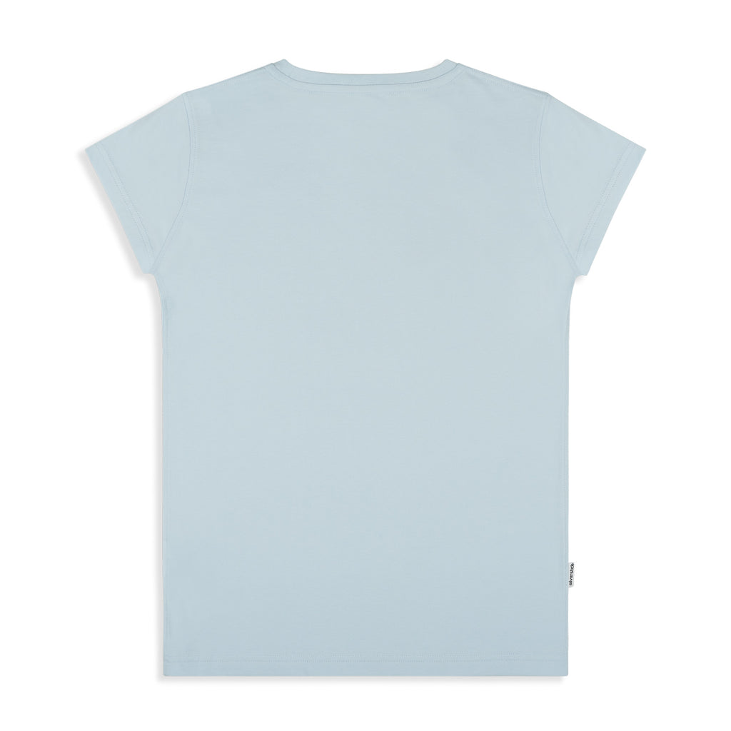 silverstick womens organic cotton t shirt swim free illusion blue back