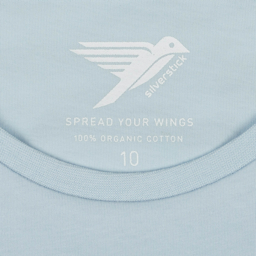 silverstick womens organic cotton t shirt swim free illusion blue neck