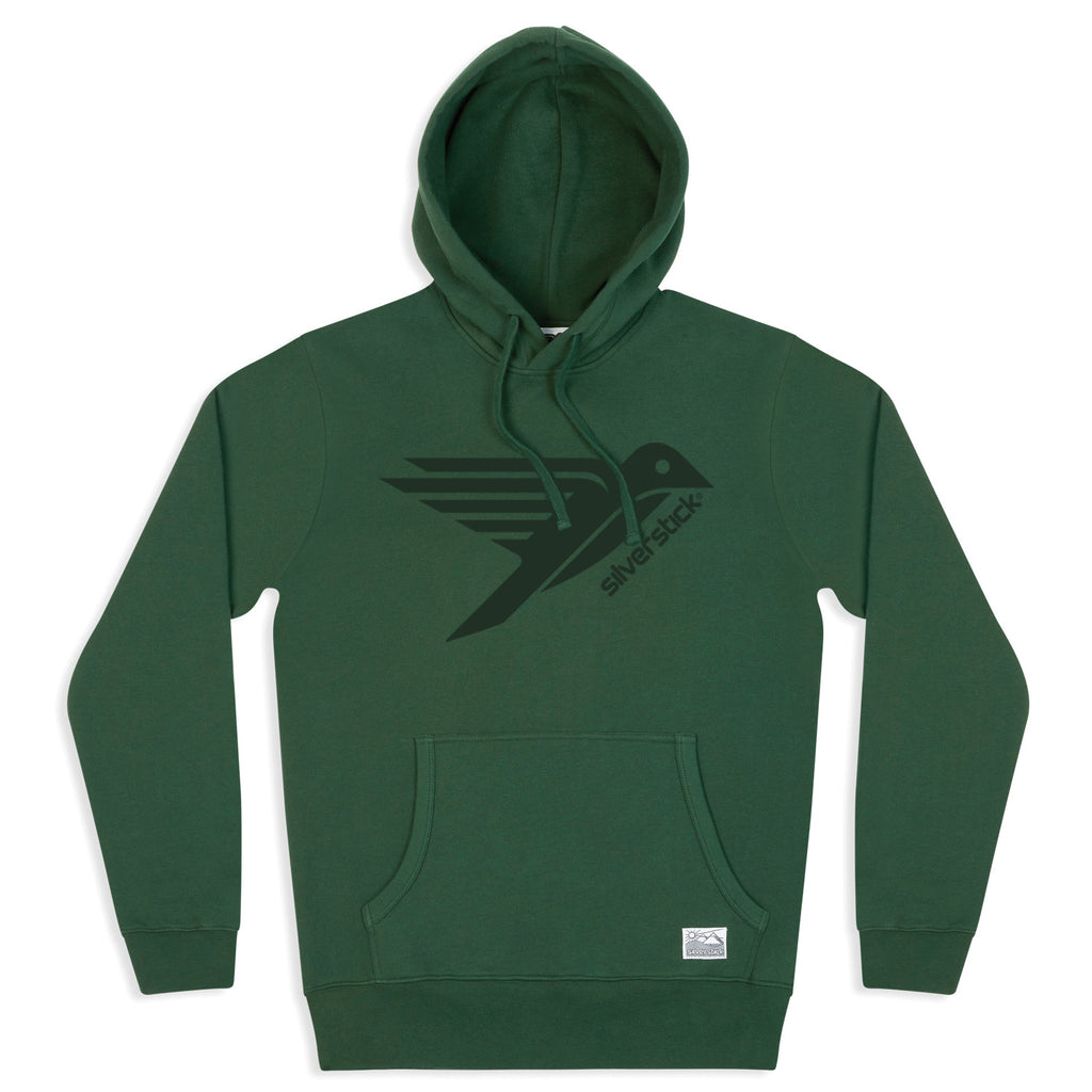 silverstick mens organic cotton hoodie logo greener pastures front