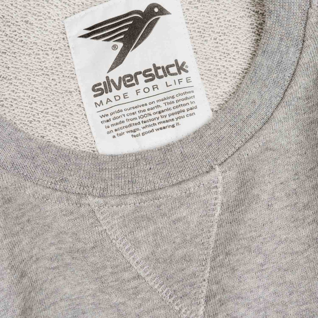 silverstick mens organic cotton hoodie nias ash marl detail