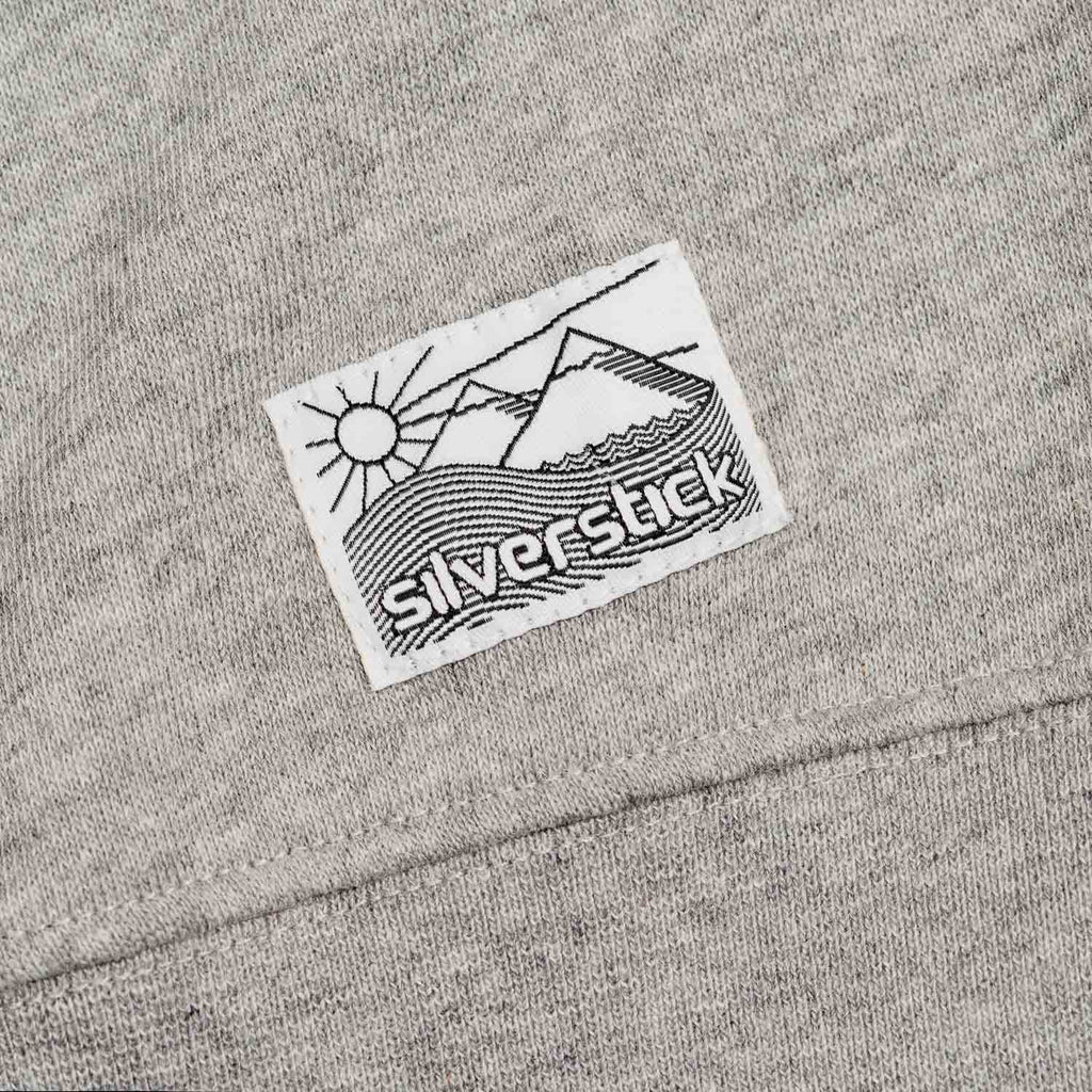 silverstick mens organic cotton hoodie nias ash marl patch label