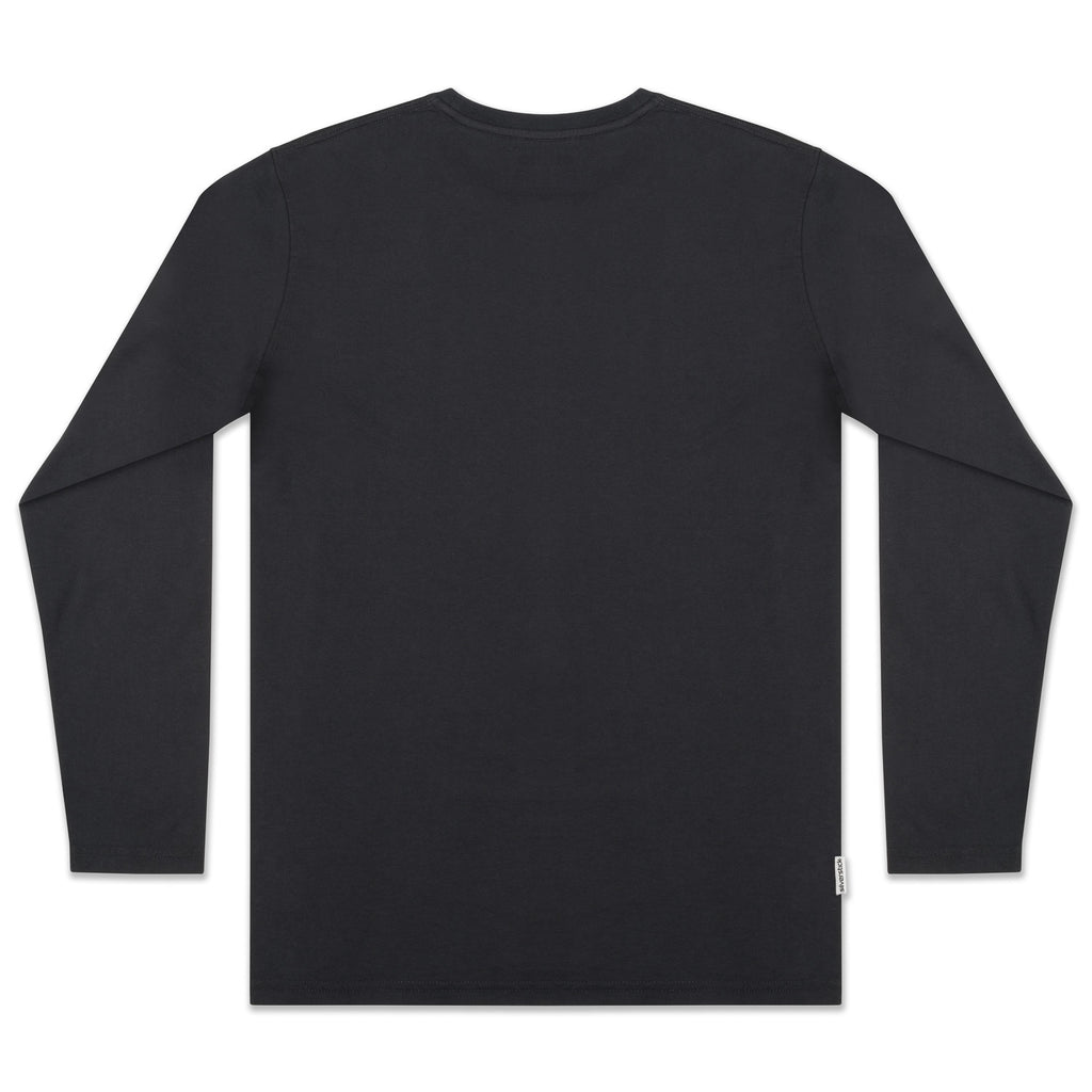 silverstick mens organic cotton t shirt long sleeve charcoal back