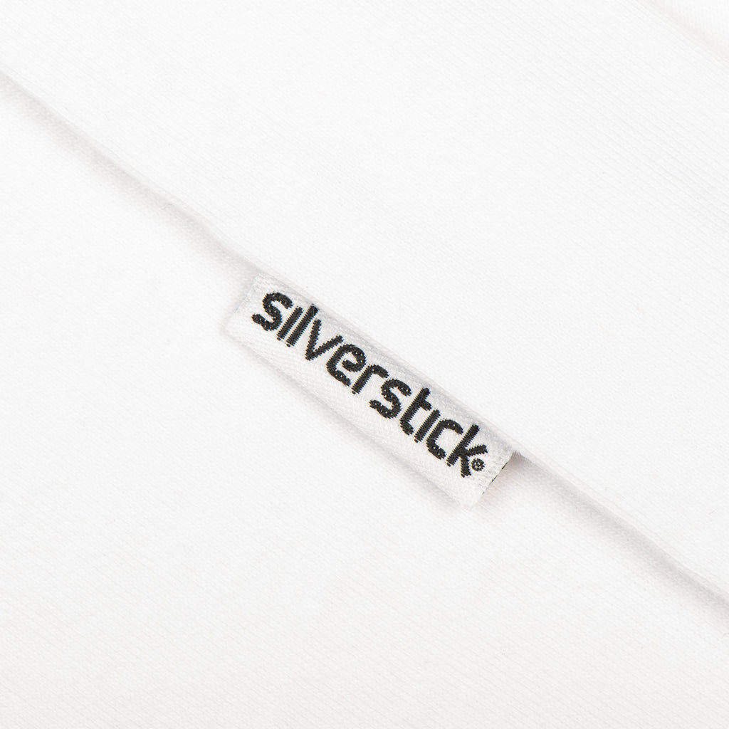 Silverstick Mens Blank Organic Cotton Long Sleeve T Shirt White Side Label