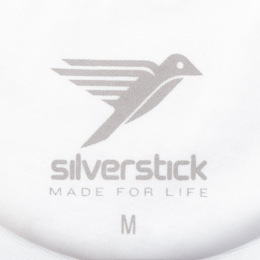 matt sewell + silverstick mens organic cotton rewild white neck print