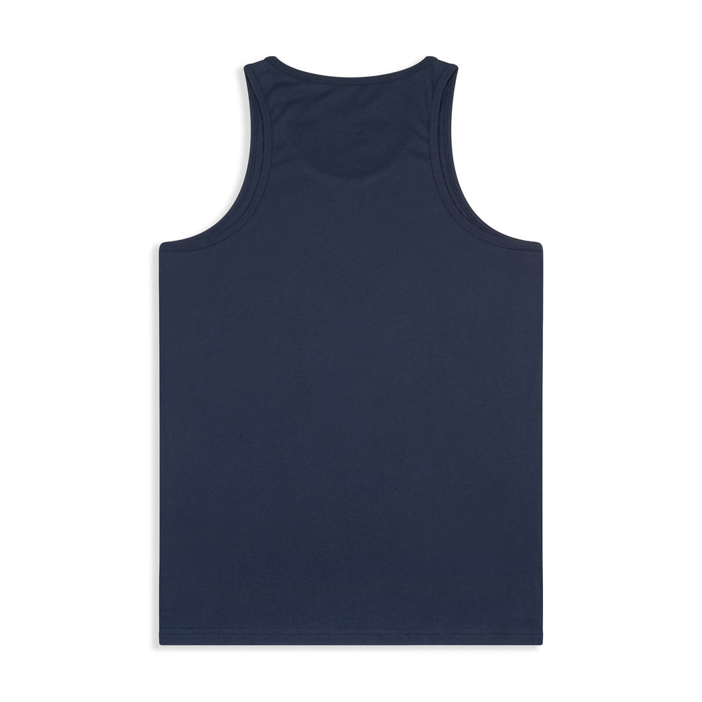Silverstick Mens Blank Organic Cotton Vest Top Navy Back