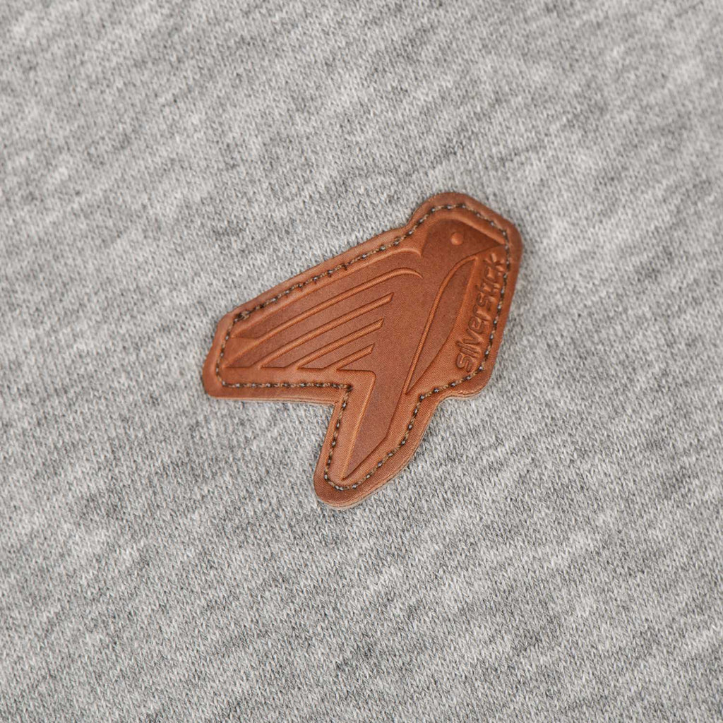 Silverstick Women Organic Cotton Quarter Zip Sweat Ash Marl Bird Label