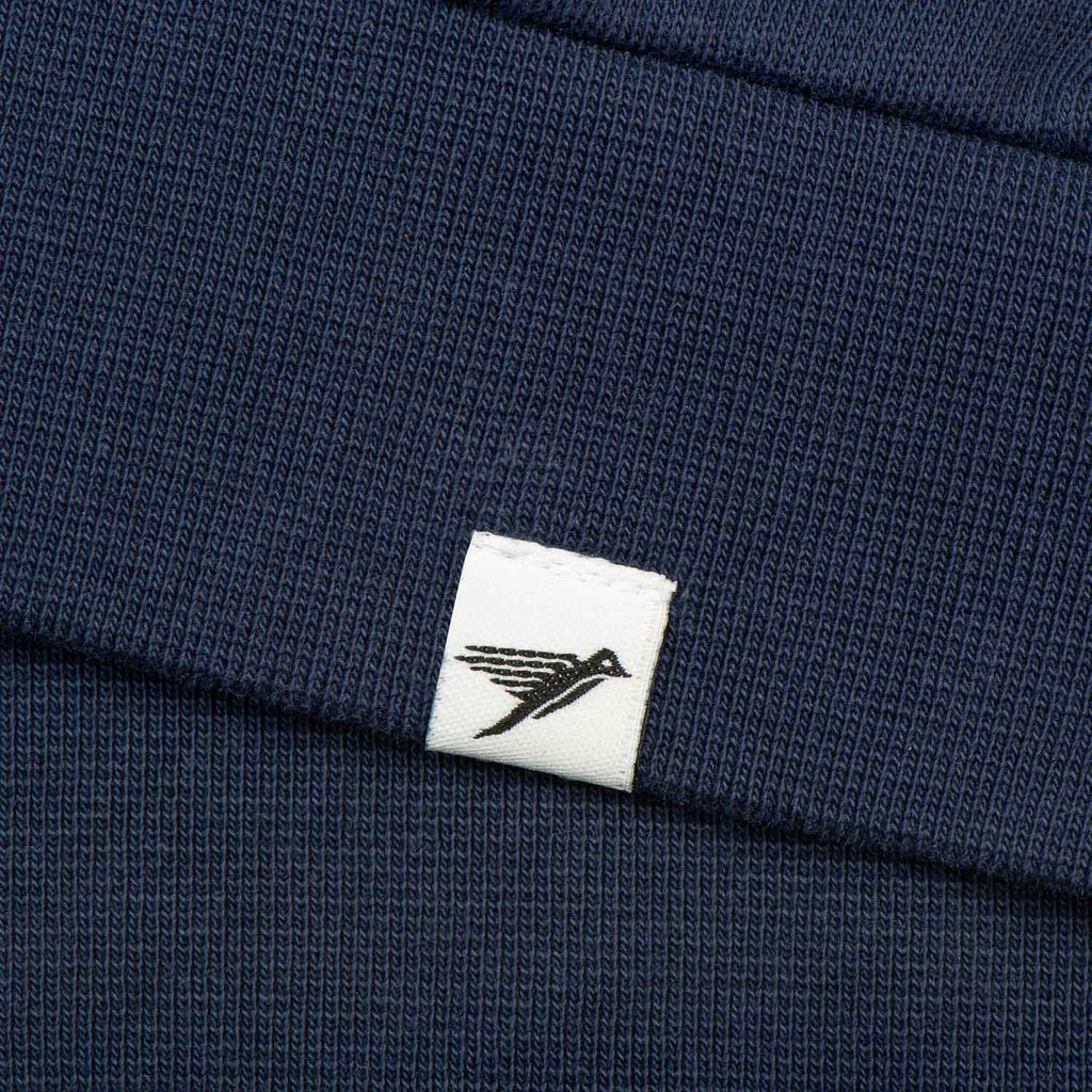 Silverstick Mens Nevis Organic Cotton Quarter Zip Sweat Navy Hem Label