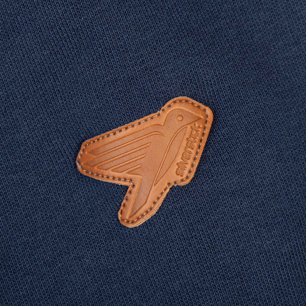 Silverstick Women Organic Cotton Quarter Zip Sweat Navy Patch Label
