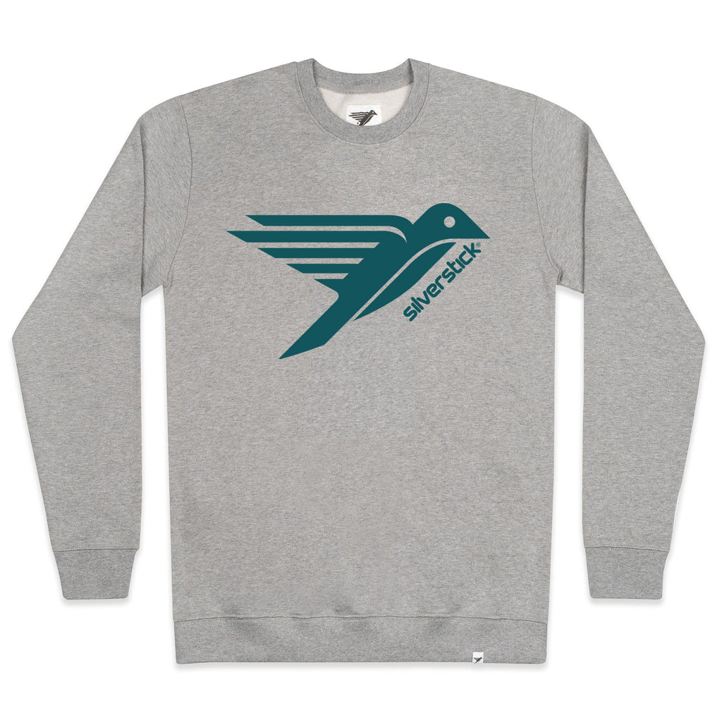 silverstick womens organic cotton sweat arugam logo ash marl front