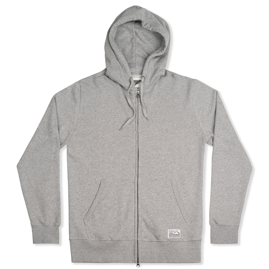 silverstick womens organic cotton zip hoodie tobias ash marl front