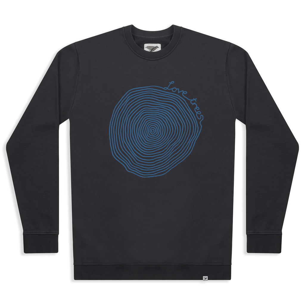 silverstick organic cotton love trees charcoal sweat front
