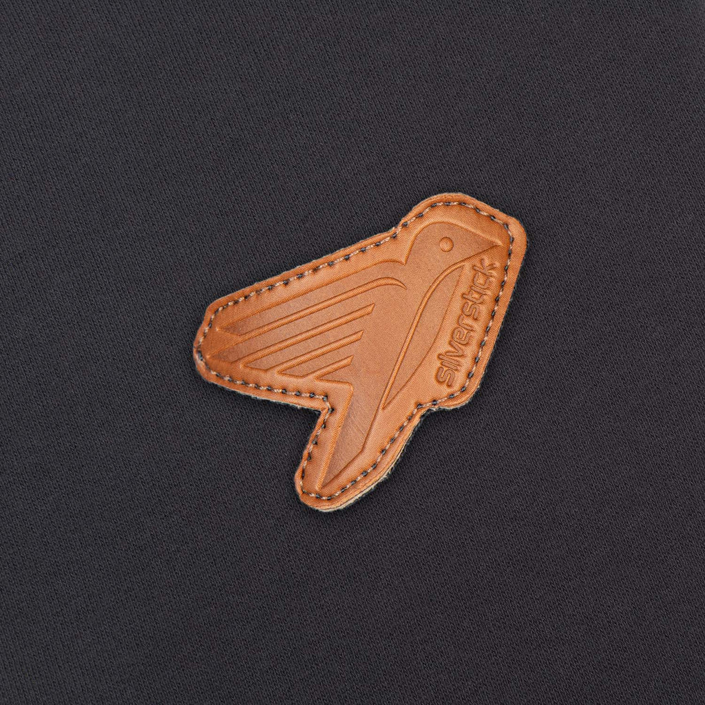 Silverstick Mens Nevis Organic Cotton Quarter Zip Sweat Charcoal Logo Patch Label