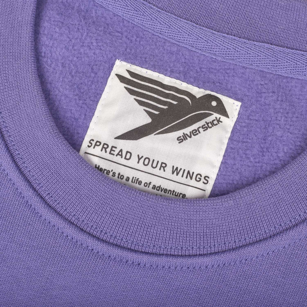 silverstick womens organic cotton sweat arugam purple neck label