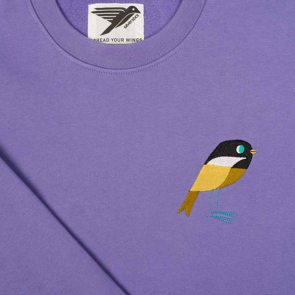 Silverstick womens matt sewell willow tit organic cotton sweat embroidery