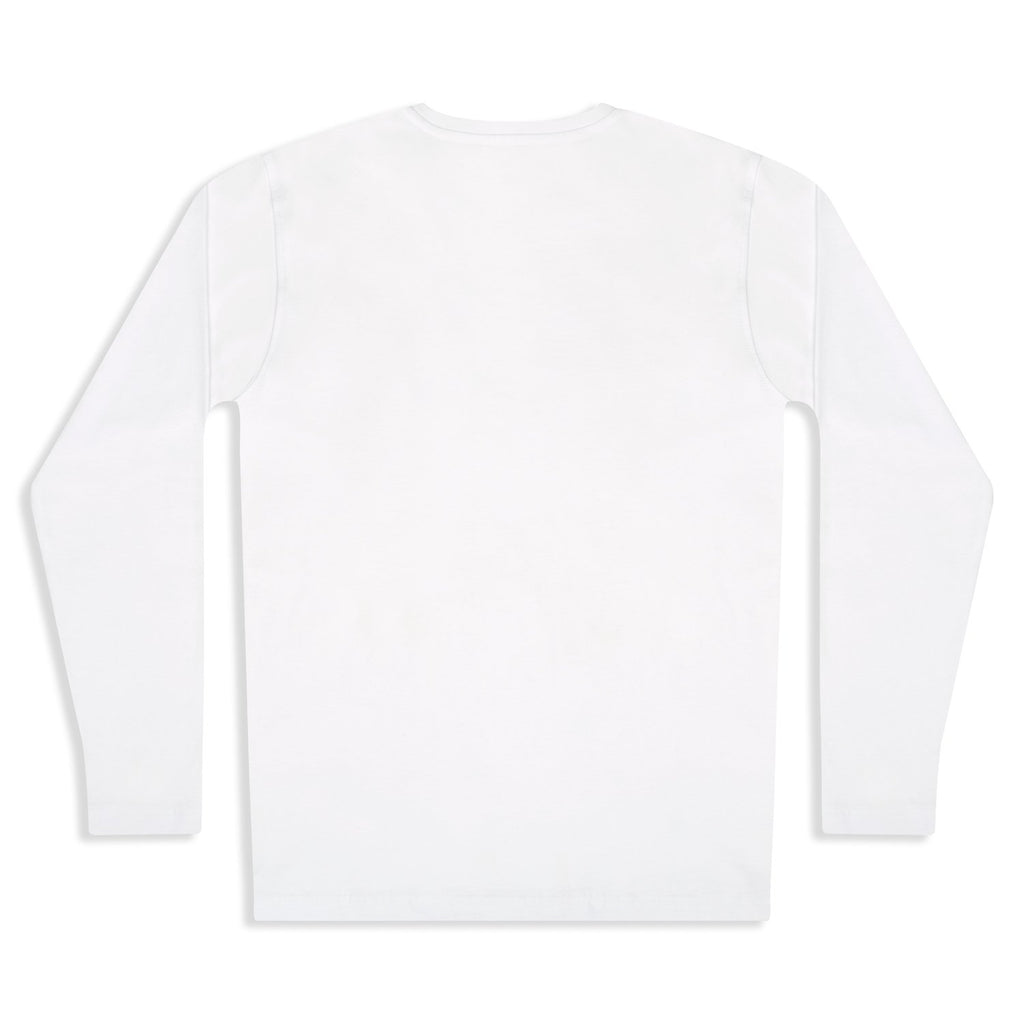 Silverstick Womens Blank Organic Cotton Long Sleeve T Shirt White Back